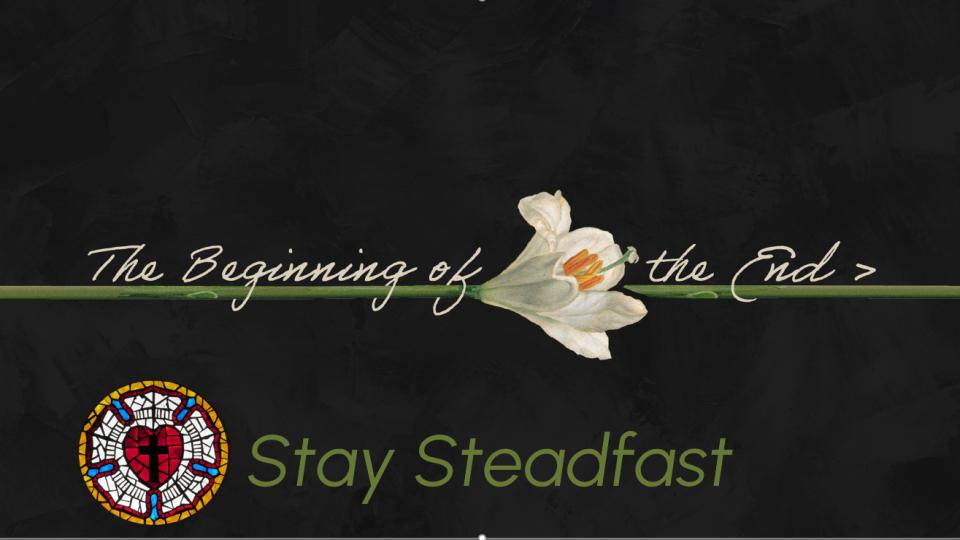 The Beginning of the End: Stay Steadfast